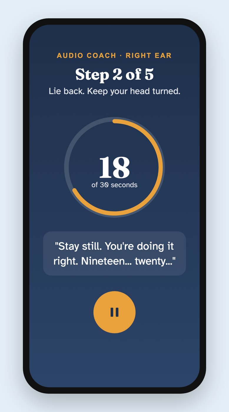 The Audio Coach on a phone, counting the seconds