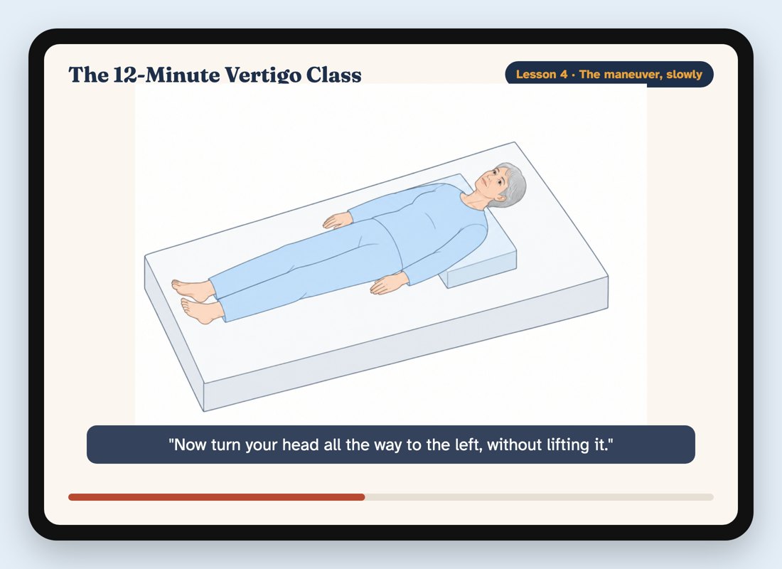 The video lesson on a tablet